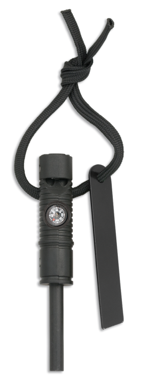 Krzesiwo Barbaric 33286 Fire Starter Black z gwizdkiem i kompasem