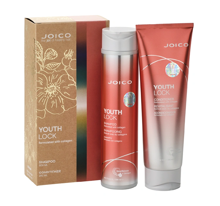 Joico YouthLock zestaw do pielęgnacji włosów dojrzałych szampon 300 ml + odżywka 250 ml