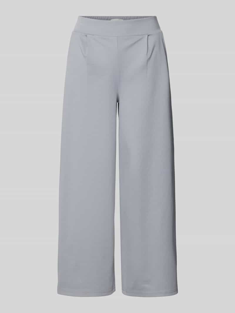 Spodnie materiałowe o szerokim kroju z dodatkiem wiskozy model ‘Kate’