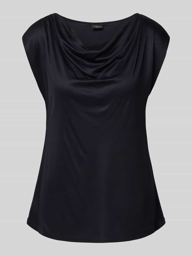 Top bluzkowy o kroju regular fit z czystej wiskozy