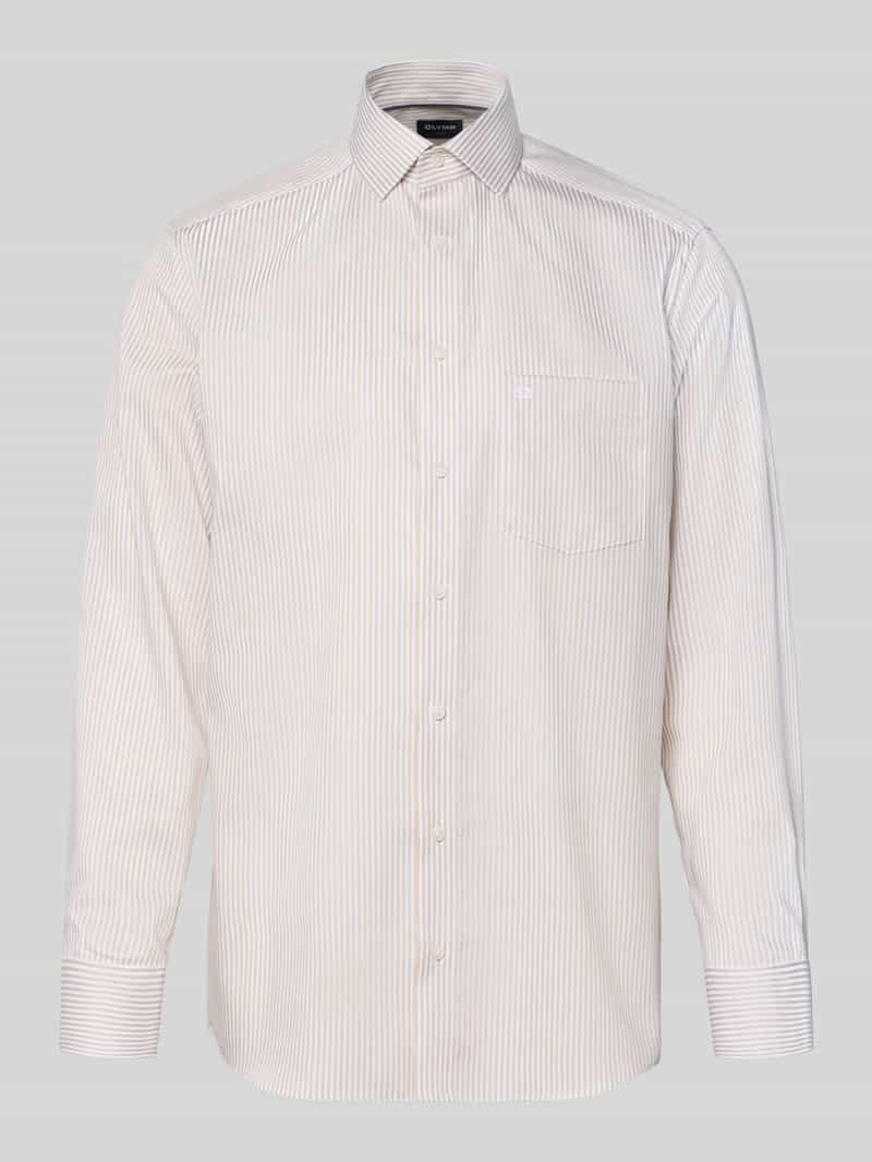 Koszula biznesowa o kroju regular fit z czystej bawełny z kołnierzykiem typu kent