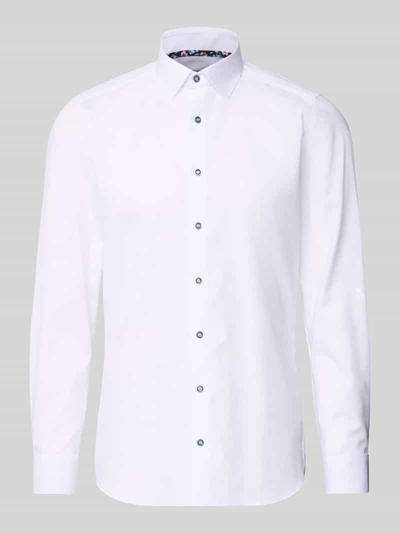 Koszula biznesowa o kroju regular fit z mieszanki bawełny z kołnierzykiem typu kent