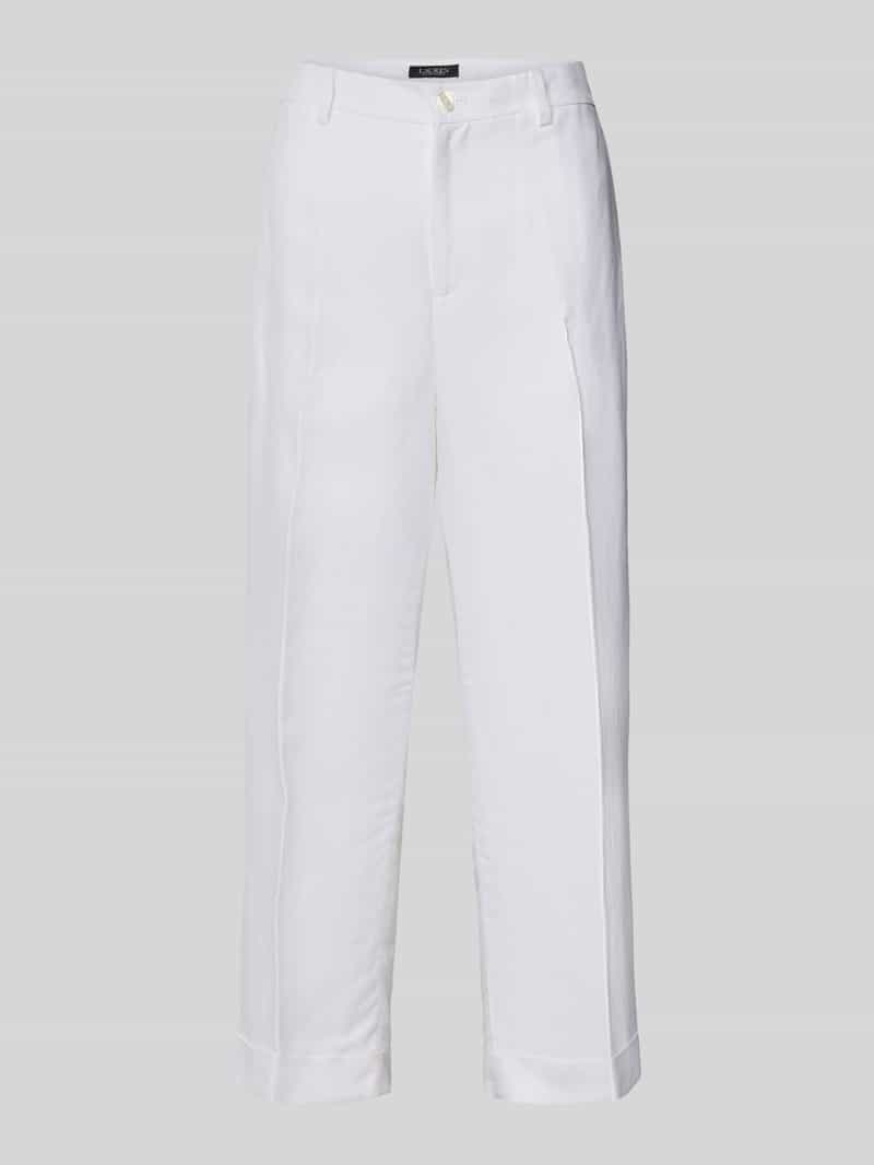 Spodnie materiałowe o luźnym kroju z mieszanki lnu wiskozy model ‘SENDON’