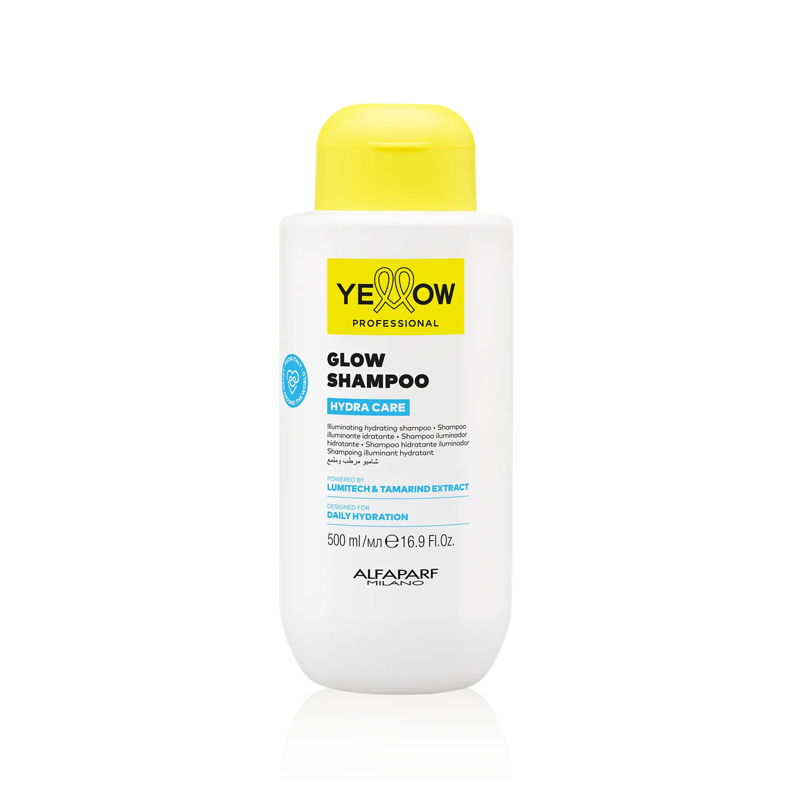 Yellow Professional Hydra Care, rozświetlająco-nawilżający szampon do wszystkich rodzajów włosów, 500ml