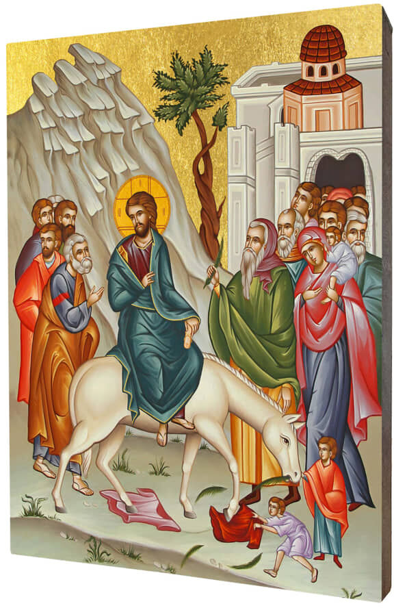 Art christiana Ikona ze sceną wjazdu Jezusa do Jerozolimy ACHI109