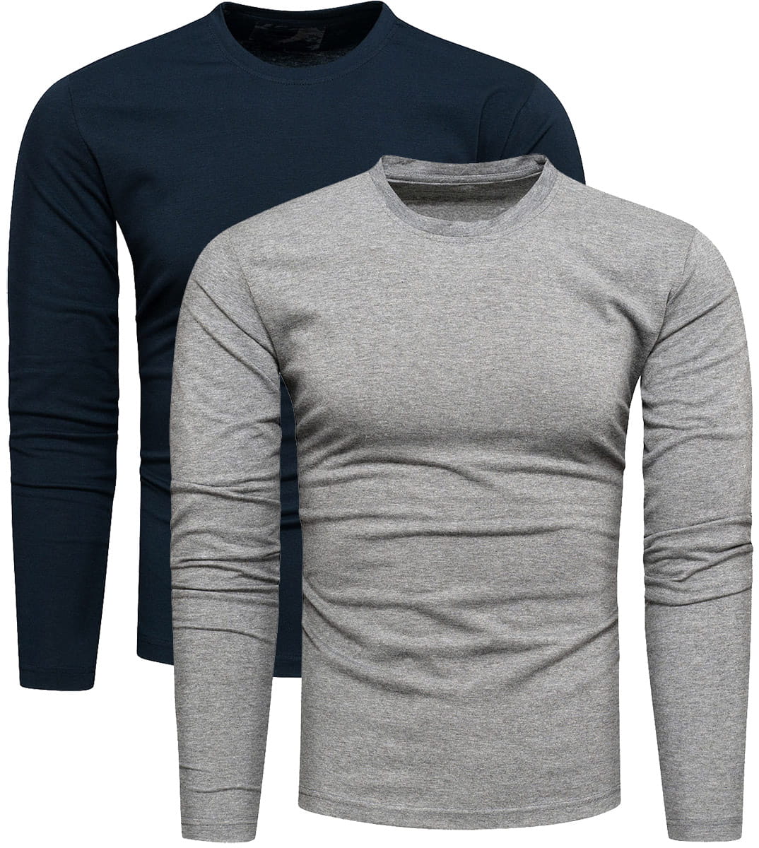 2-pak zestaw basic męskich longsleeve granat/szary Recea