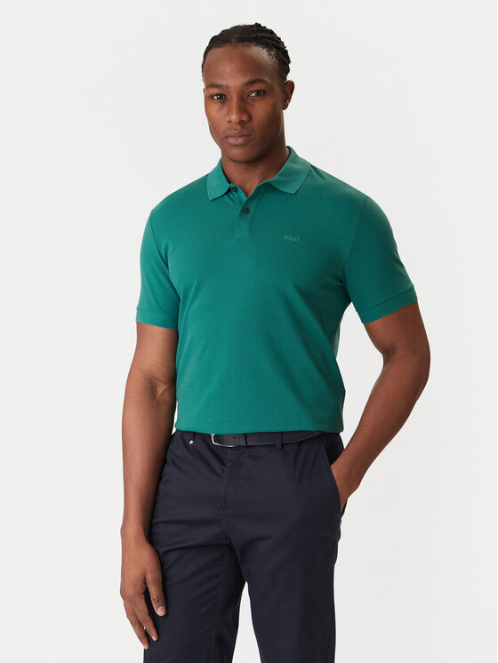 BOSS Polo Pallas 50468362 Zielony Regular Fit