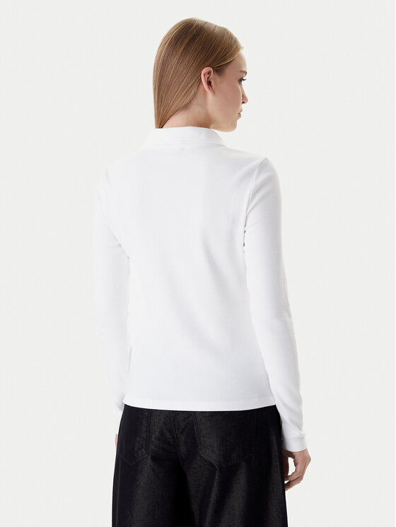Calvin Klein Bluzka Ls Woven Label LV047E203G Biały Slim Fit
