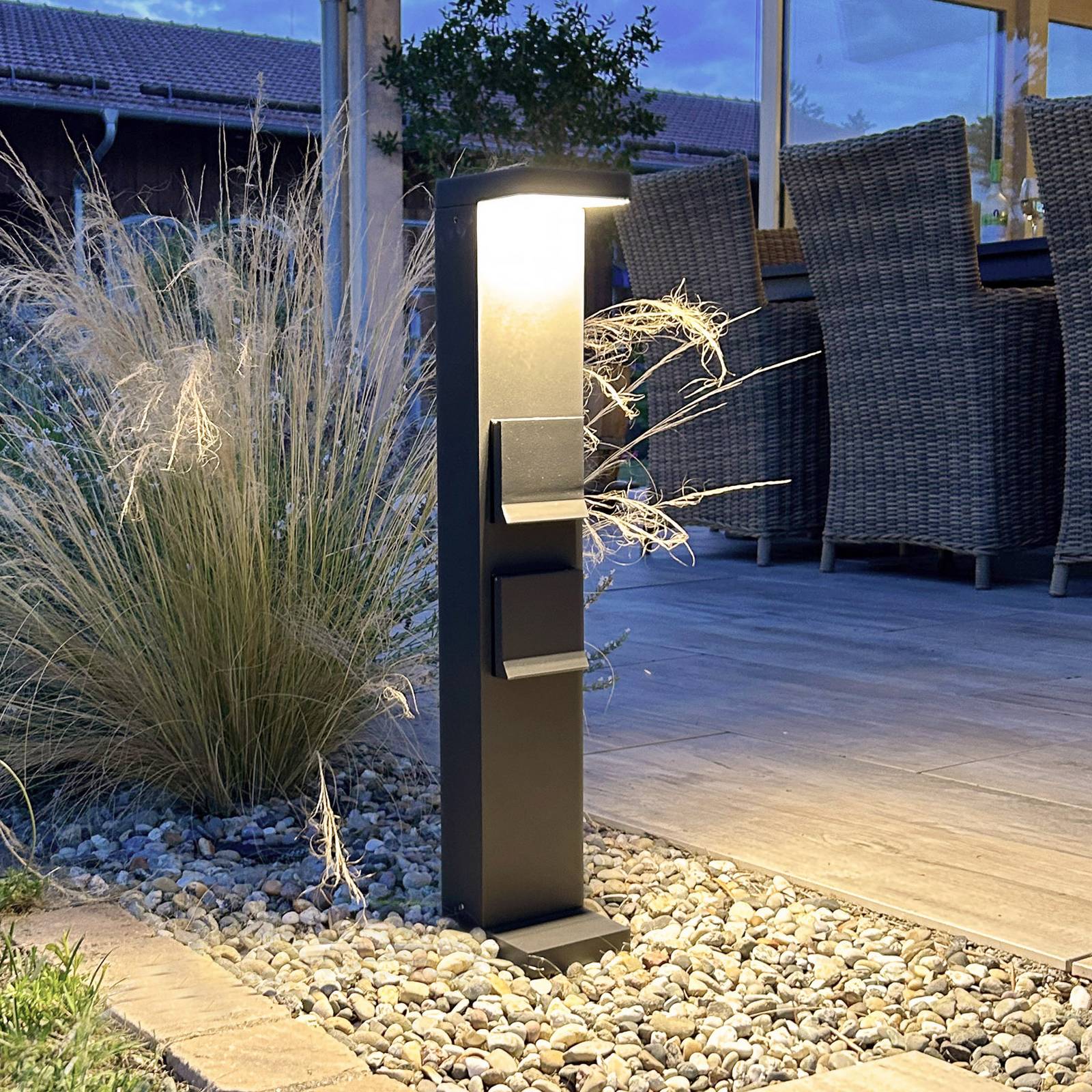 Deko-Light Lampa ogrodowa stojąca Lerna, czarny, aluminium, nowoczesny