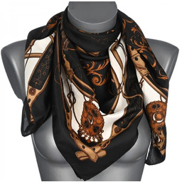 Chusta damska apaszka satynowa gawroszka na prezent MDB-62b czarna