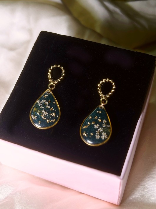 Piękne kolczyki Zielone Krople