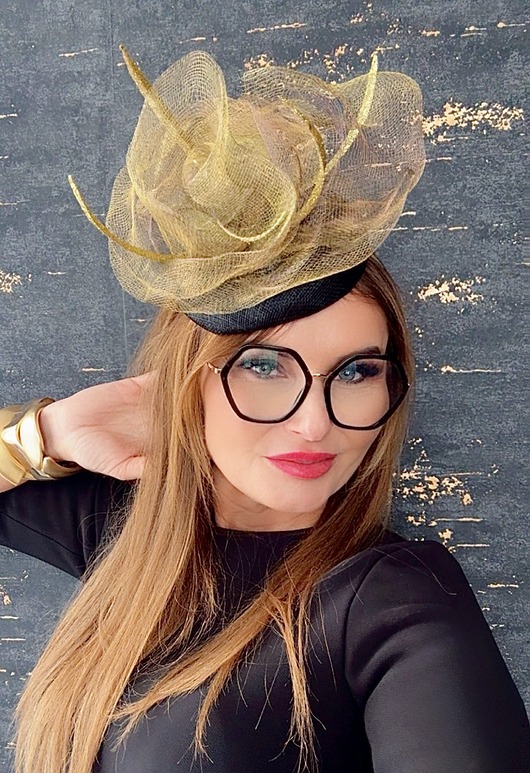 Fascynator toczek ROSE CZARNY ZŁOTY / inne kolory