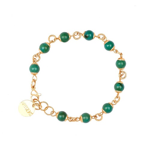 Pozłacana bransoletka z turkusem afrykańskim