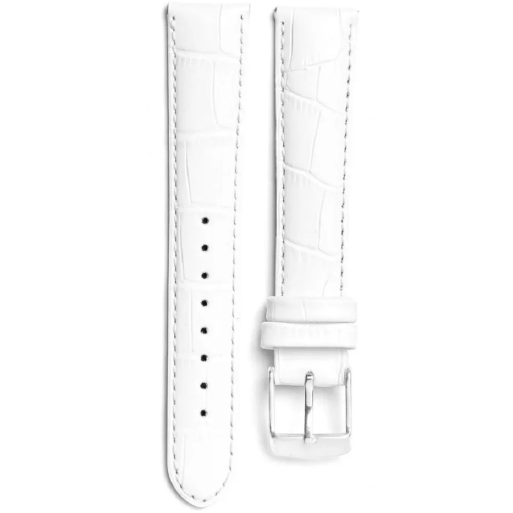 Adriatica biały pasek skórzany 19 mm ze srebrną sprzączką ★ AUTORYZOWANY SKLEP PayPo ZWROT DO 365 DNI • POLECANA OFERTA ✓