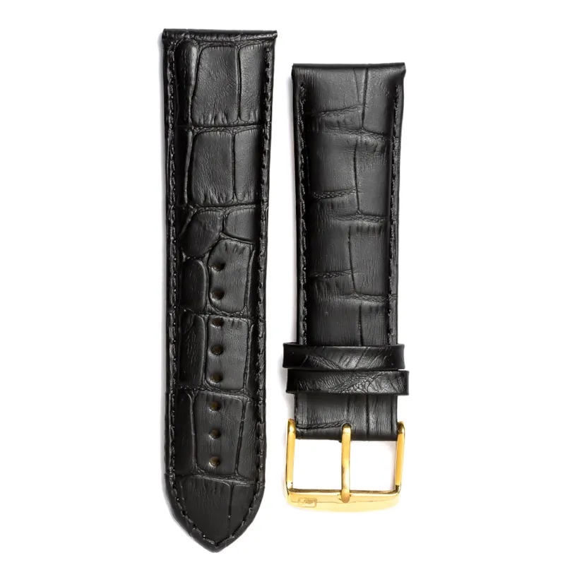 Adriatica czarny pasek skórzany 24 mm ze złotą sprzączką ★ AUTORYZOWANY SKLEP PayPo ZWROT DO 365 DNI • POLECANA OFERTA ✓