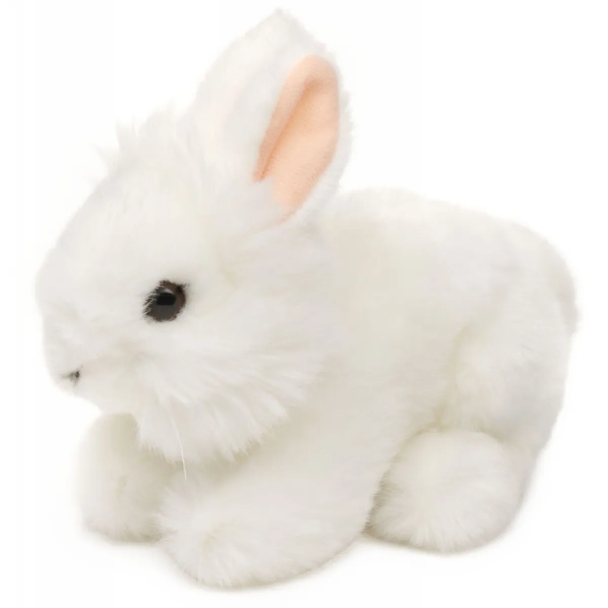 Maskotka Królik Zajączek Biały Leżący - 18 cm - Uni Toys
