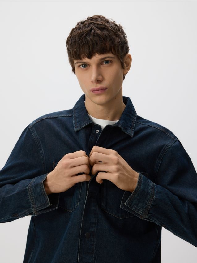 Reserved - Jeansowa koszula comfort fit - indigo jeans