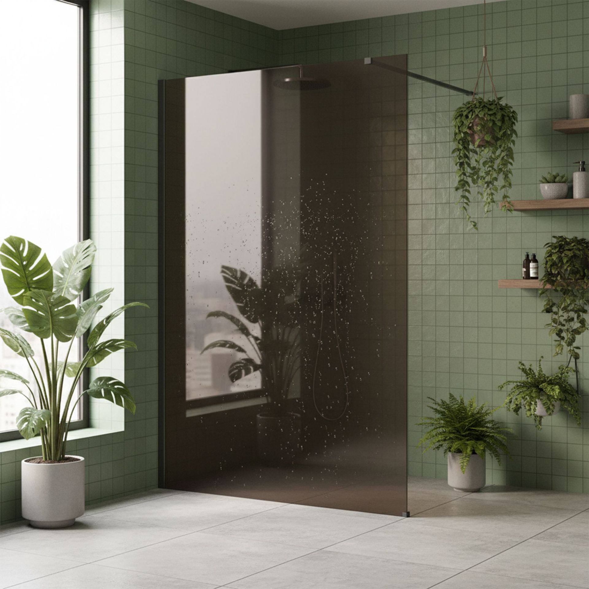 Rea Kabina prysznicowa Walk-In Rea Flexi Brown / Tytan 140