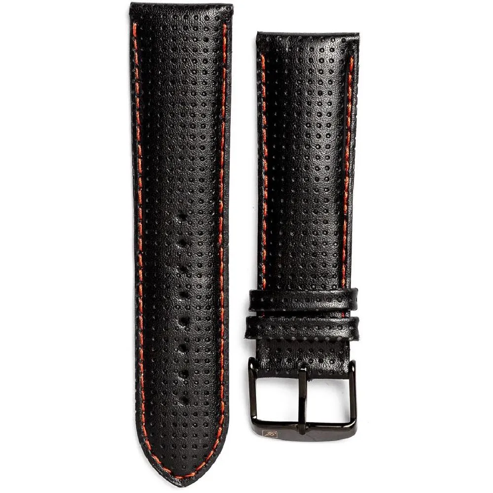 Adriatica czarny pasek skórzany 24 mm z czarną sprzączką ★ AUTORYZOWANY SKLEP PayPo ZWROT DO 365 DNI • POLECANA OFERTA ✓