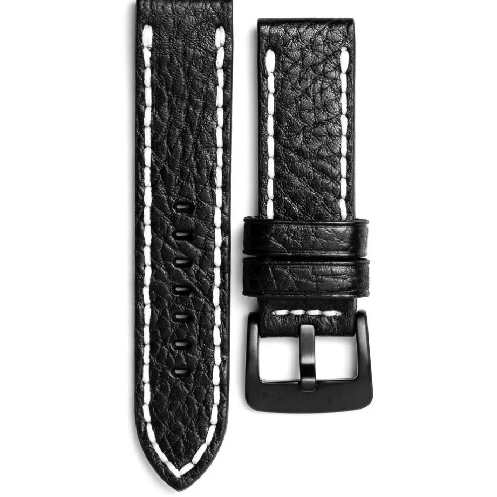 Adriatica czarny pasek skórzany 24 mm z czarną sprzączką ★ AUTORYZOWANY SKLEP PayPo ZWROT DO 365 DNI • POLECANA OFERTA ✓