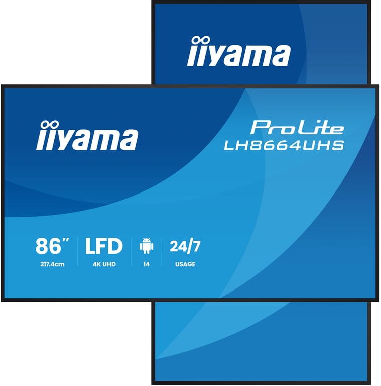 iiyama LH8664UHS-B3AG signage display Płaski panel Digital Signage 2,17 m (85.6