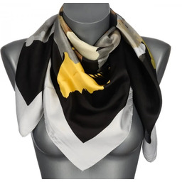 Chusta damska apaszka satynowa gawroszka ABSTRAKCJA na prezent MDB-49A czarna