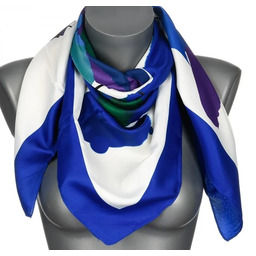 Chusta damska apaszka satynowa gawroszka ABSTRAKCJA na prezent MDB-49E niebieska