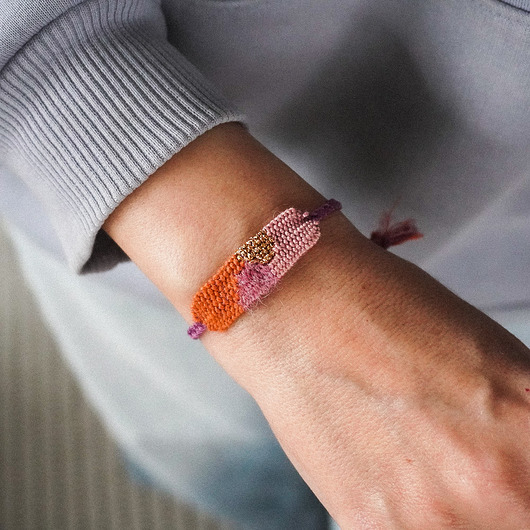 Mini bransoletka tkana ręcznie na krośnie