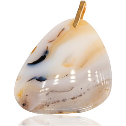 Agat Madagaskar Przepiękny Okazały Wisiorek Złote Srebro 925 Unikat