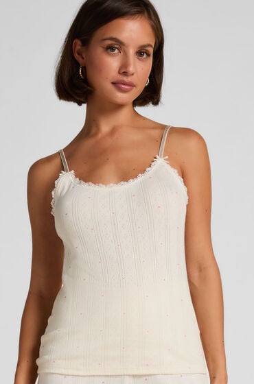 Hunkemöller Top na ramiączkach Pointelle Biały