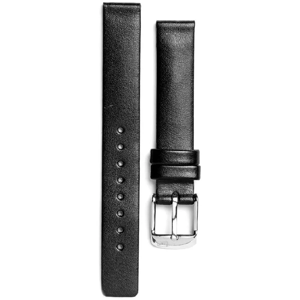 Adriatica czarny pasek skórzany 14 mm ze srebrną sprzączką ★ AUTORYZOWANY SKLEP PayPo ZWROT DO 365 DNI • POLECANA OFERTA ✓