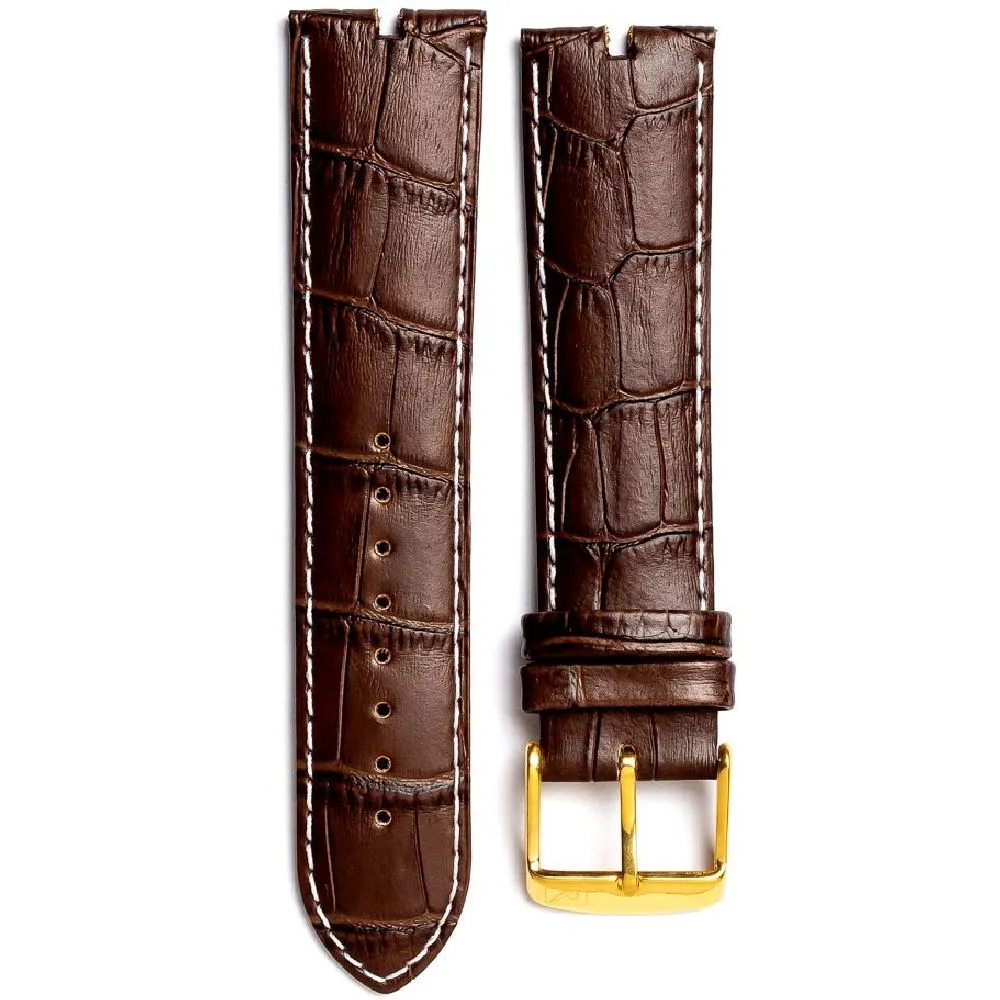 Adriatica brązowy pasek skórzany 22 mm ze złotą sprzączką ★ AUTORYZOWANY SKLEP PayPo ZWROT DO 365 DNI • POLECANA OFERTA ✓