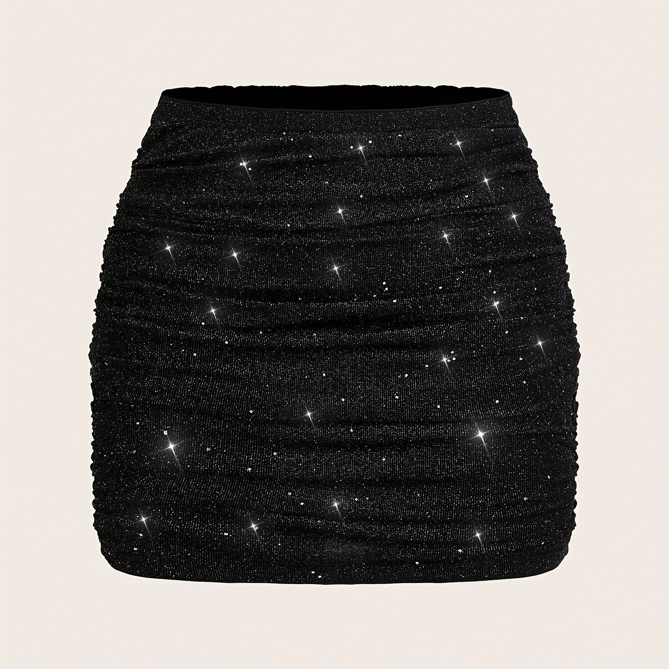 TEMU Elegancka Czarna Mini Sukienka Wieczorowa dla Kobiet - Elastyczna Krótka Sukienka na Taniec, Koncerty, Wesela i Bale - Formalna Odzież na Cały