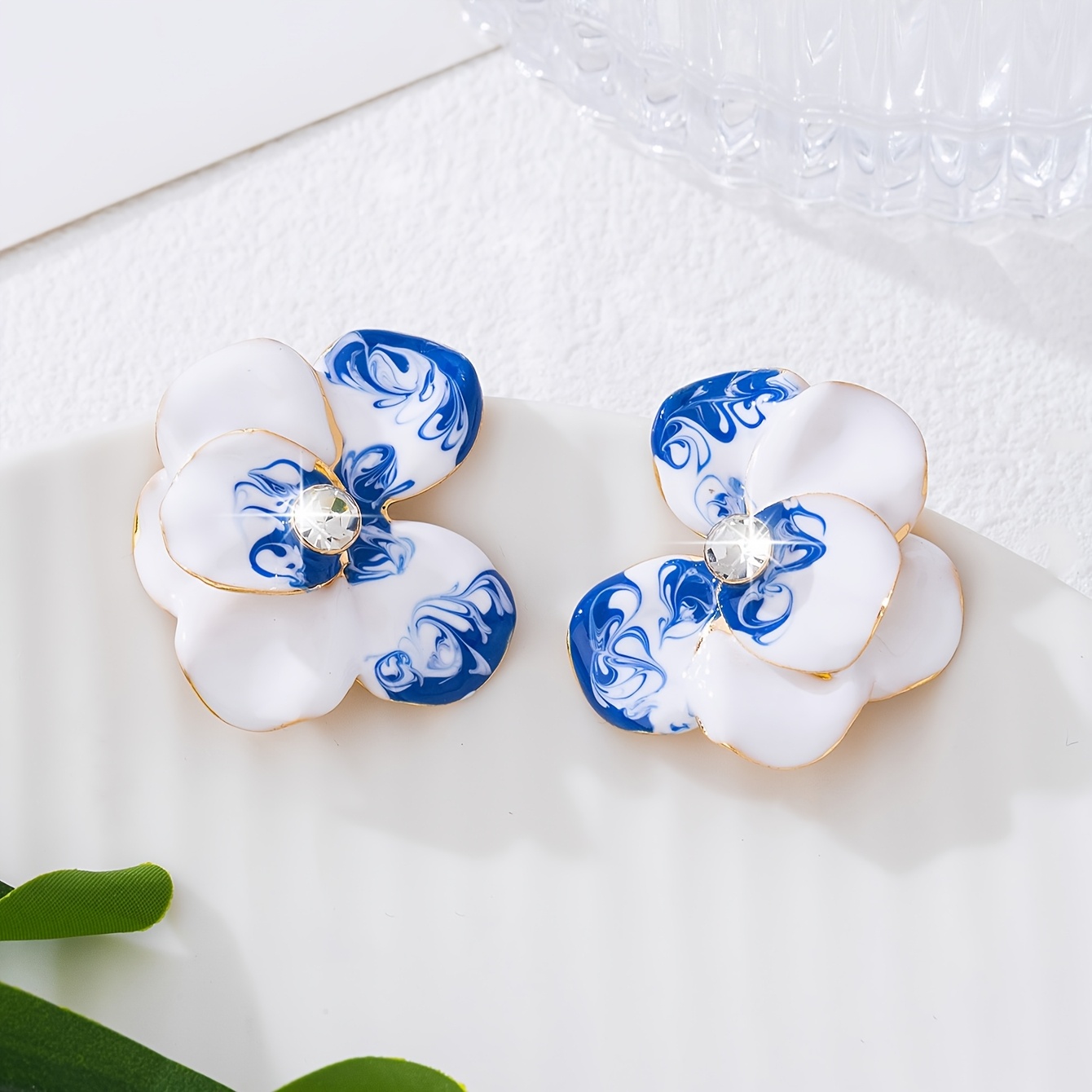 TEMU 2 szt. Eleganckie Modne Kolczyki z Motylem i Kwiatem 3D, Kropla Oleju dla Kobiet, Idealne na Codzienność, Prezent i Wakacje