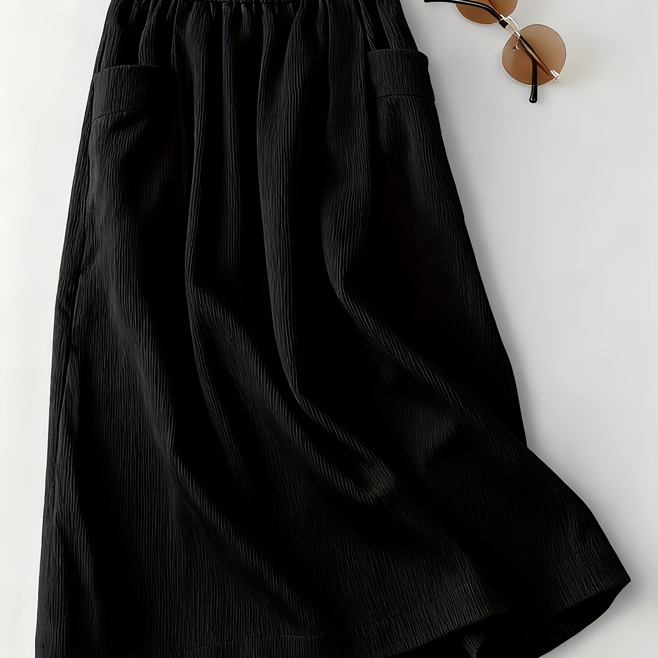 TEMU Spódnica damska z elastycznym pasem w stylu casual z weluru