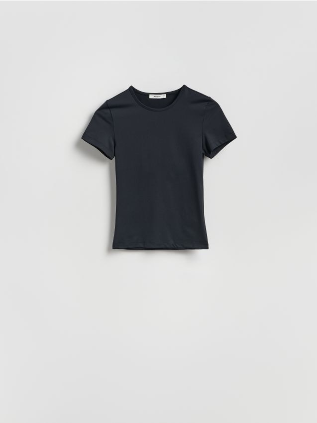 Reserved - Gładki t-shirt - czarny