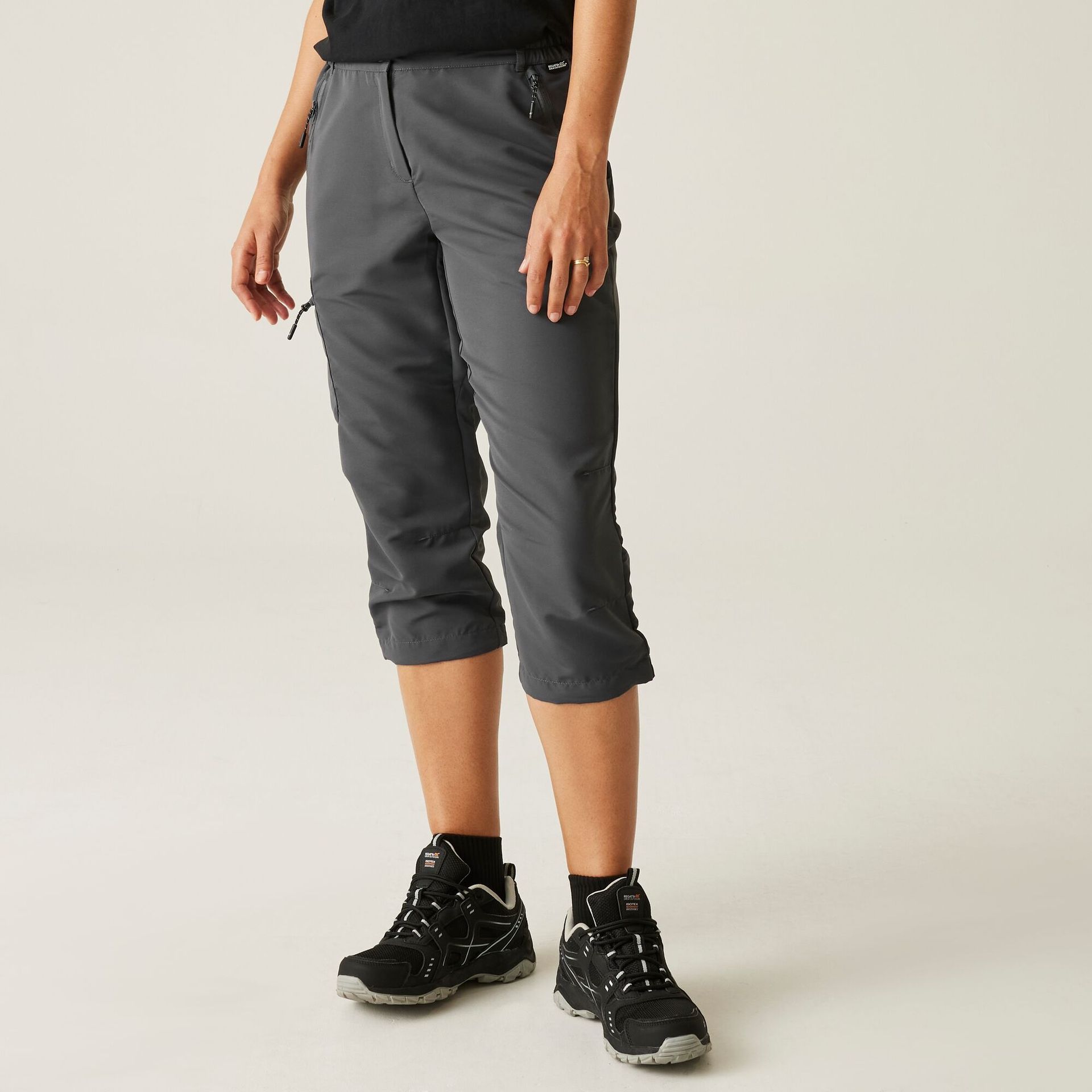 Regatta Spodnie damskie capri Chaska III Szary, Rozmiar: 34