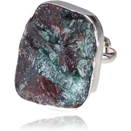 Szmaragd Duży Przepiękny Pierścionek Srebro R10-26