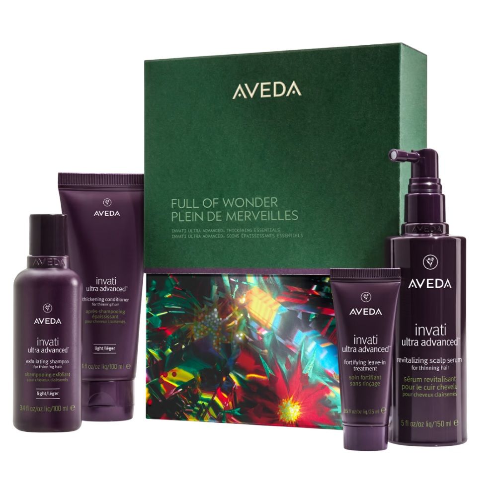 AVEDA SET Full of Wonder Invati Ultra Advanced szampon do włosów 100ml + odżywka do włosów 100ml + kuracja do włosów 25ml + serum do skóry głowy 150ml
