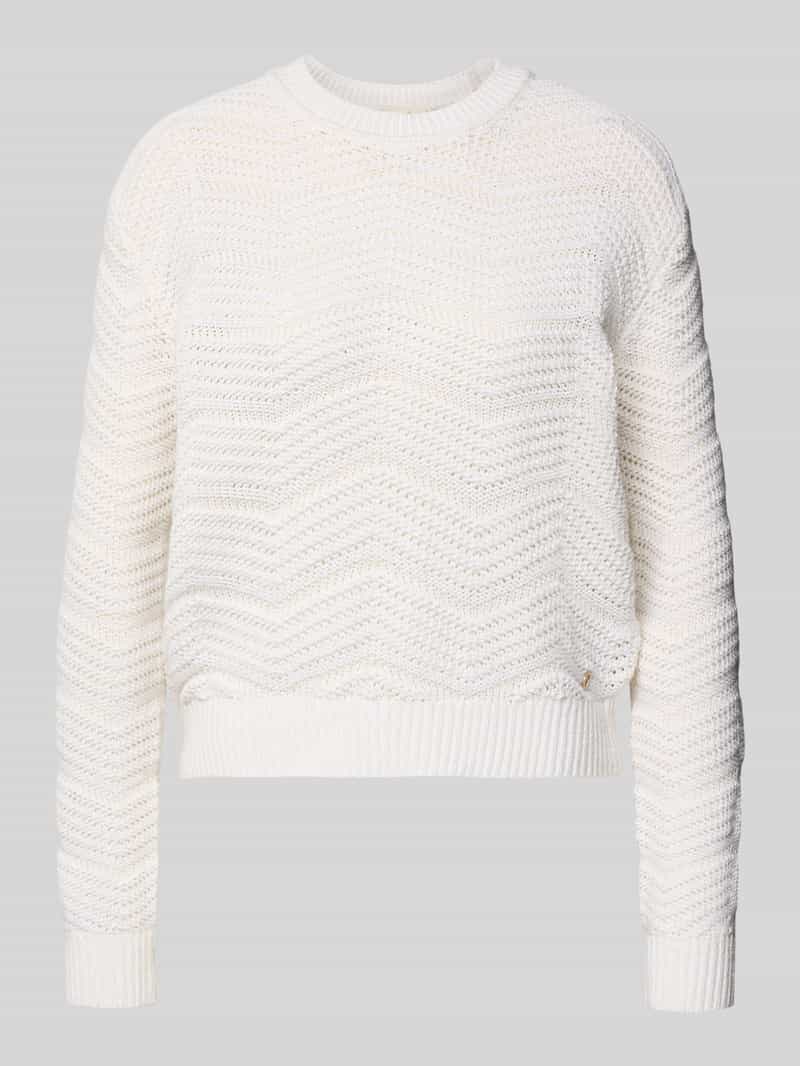 Sweter z dzianiny z prążkowanymi wykończeniami