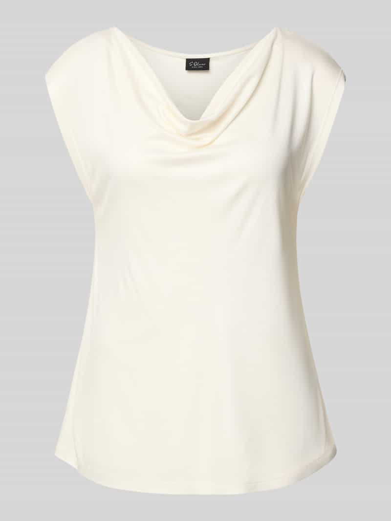 Top bluzkowy o kroju regular fit z czystej wiskozy