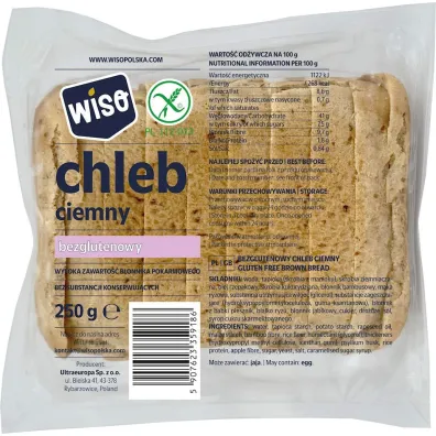 Wiso Chleb ciemny krojony 250 g - chleb