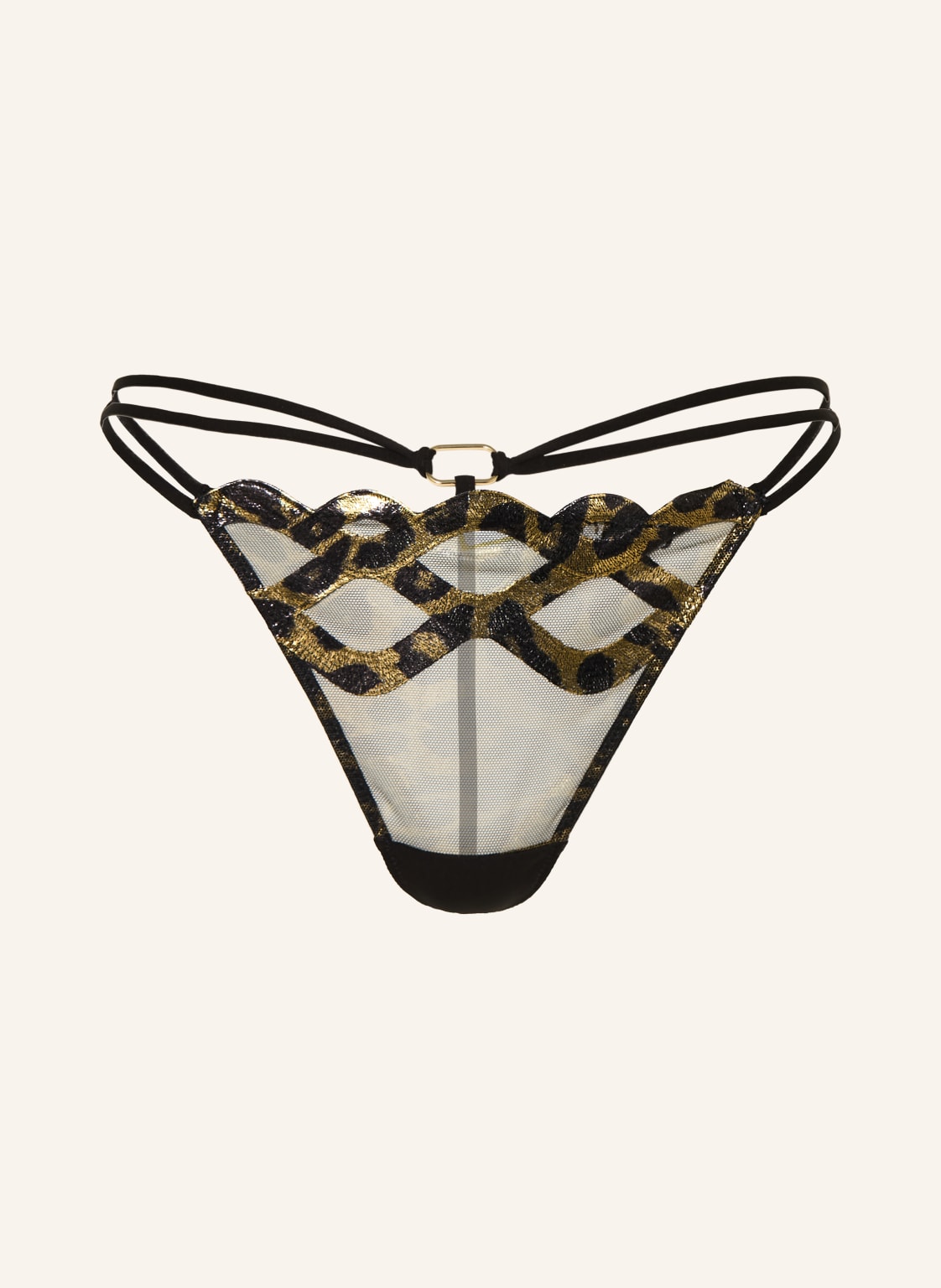 Livy Stringi Kira Z Błyszczącą Nicią schwarz