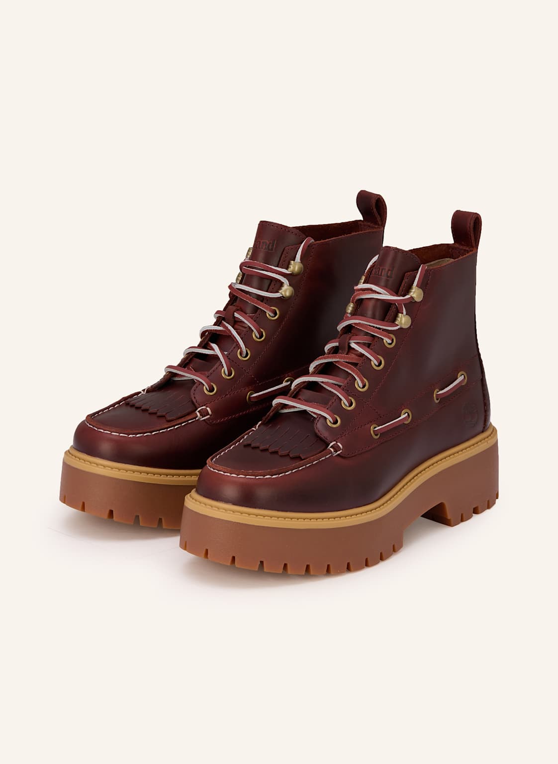 Timberland Botki Sznurowane Stone Street rot
