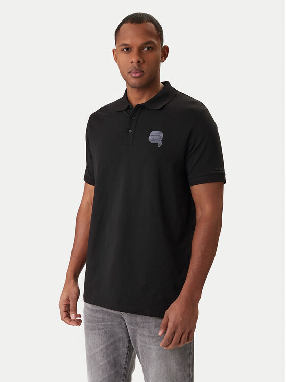 KARL LAGERFELD Polo 745022 561235 Czarny Regular Fit