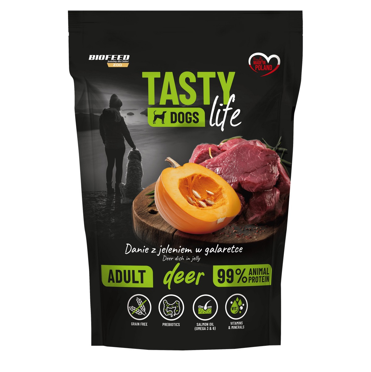 BIOFEED Tasty Dogs Life Jeleń - mokra karma dla psa - 150g