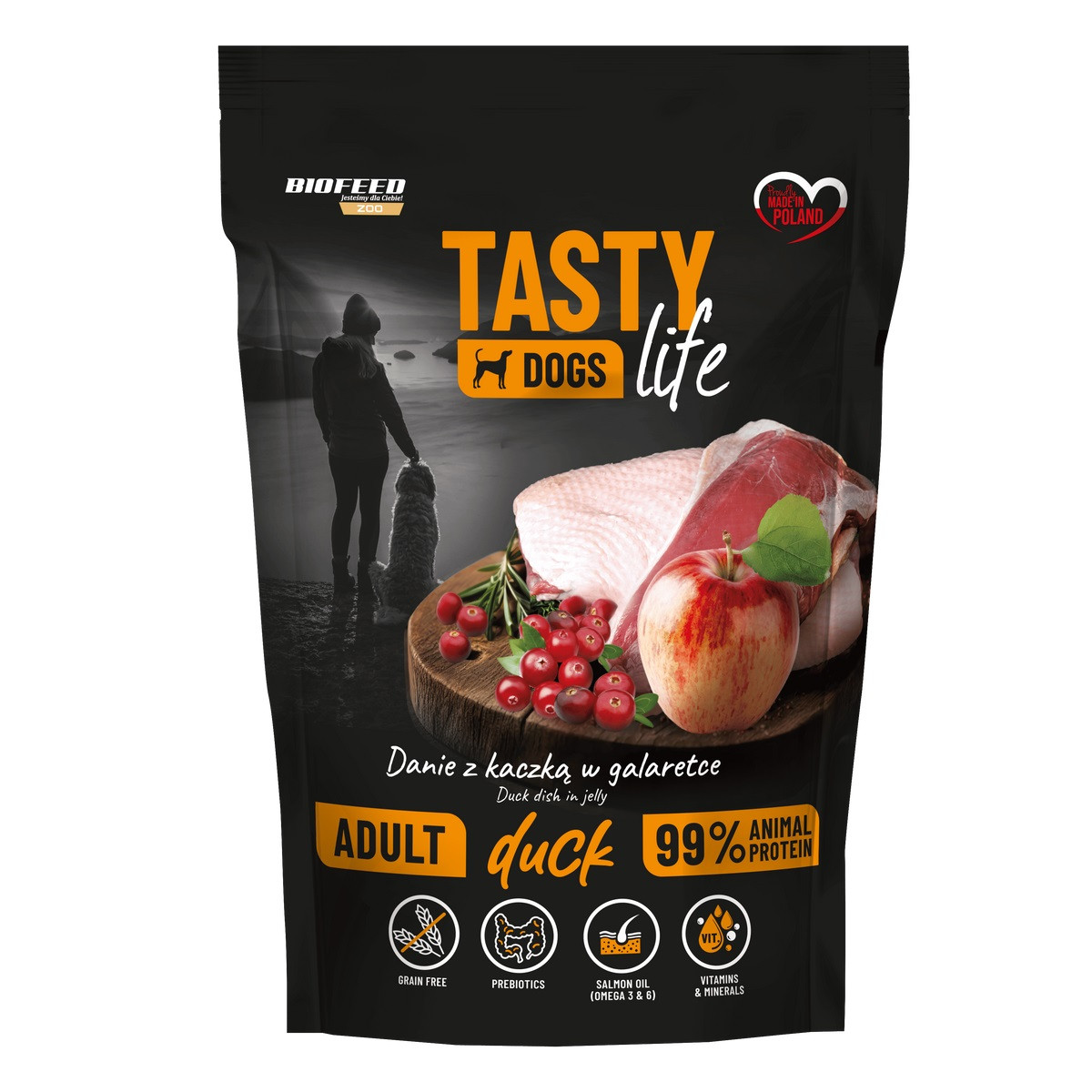 BIOFEED Tasty Dogs Life Kaczka - mokra karma dla psa - 150g