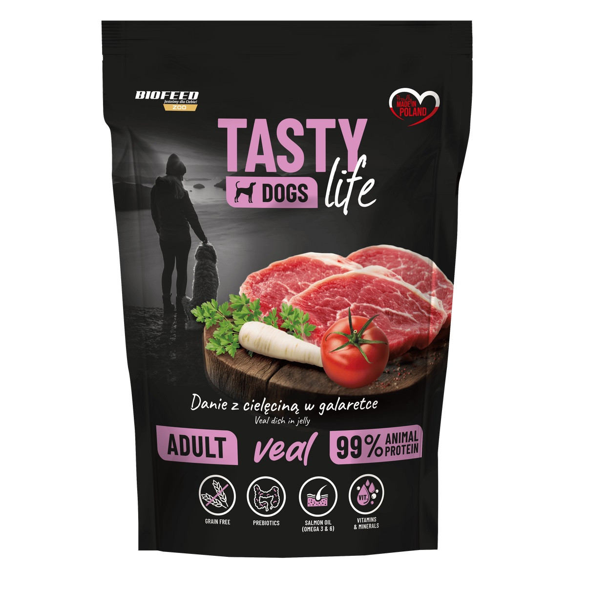 BIOFEED Tasty Dogs Life Cielęcina - mokra karma dla psa - 150g
