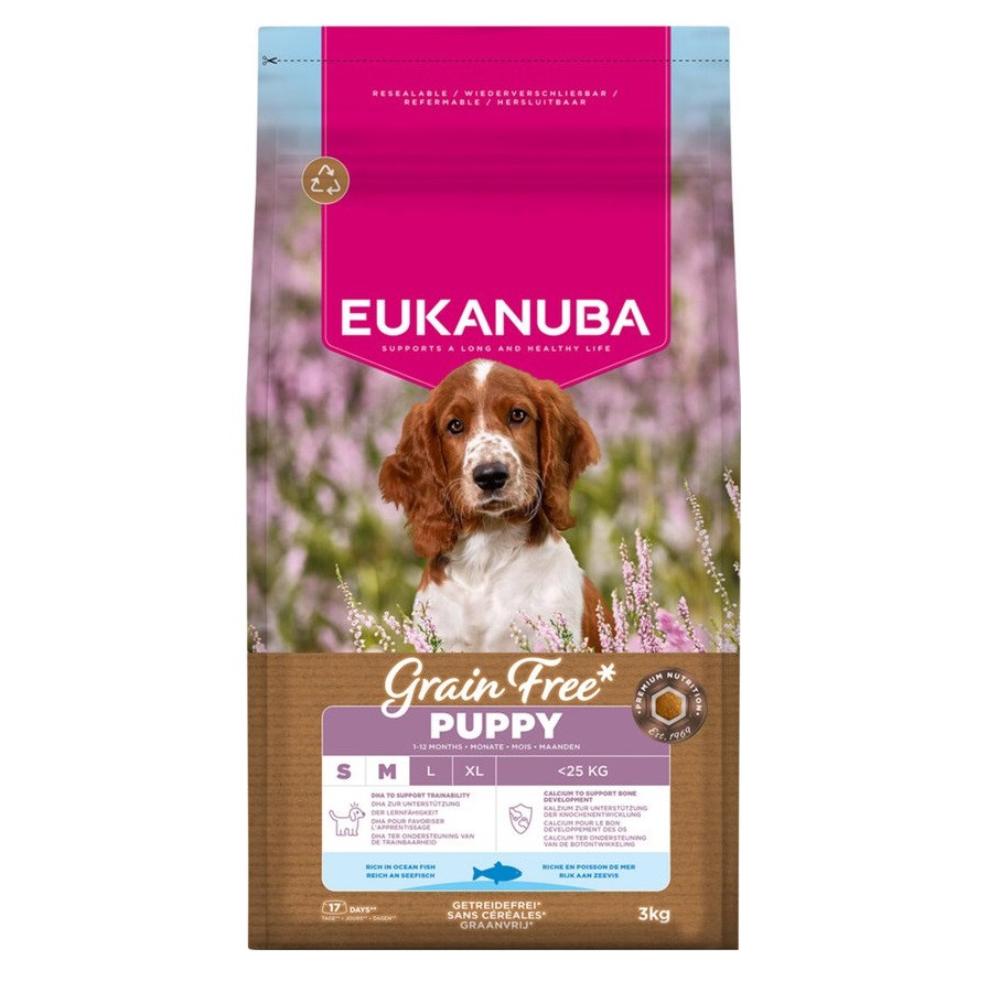 EUKANUBA Grain Free Puppy Small/Medium Ocean Fish - sucha karma dla psa - 3kg