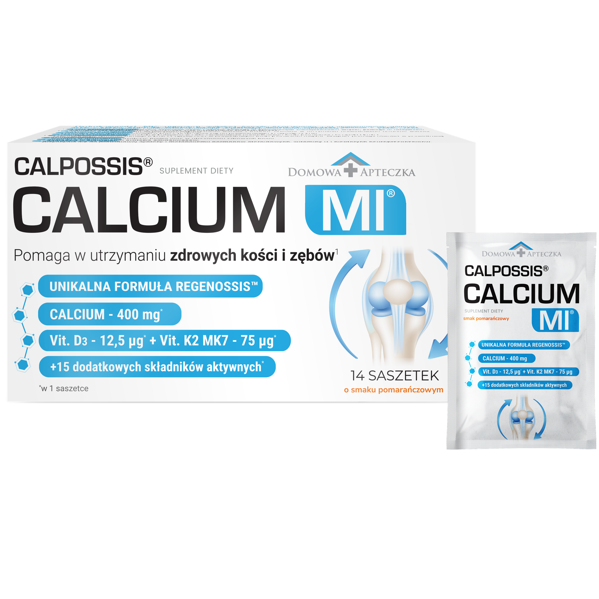 Calpossis Calcium MI, smak pomarańczowy, 14 saszetek